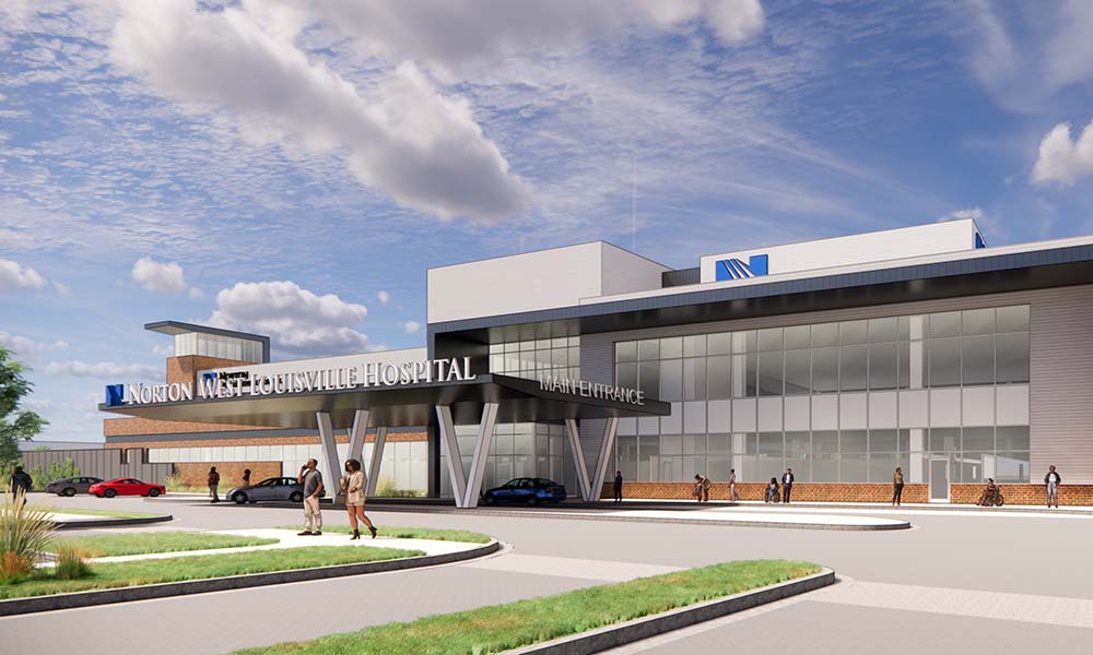 A rendering of the Norton West Louisville Hospital is shown