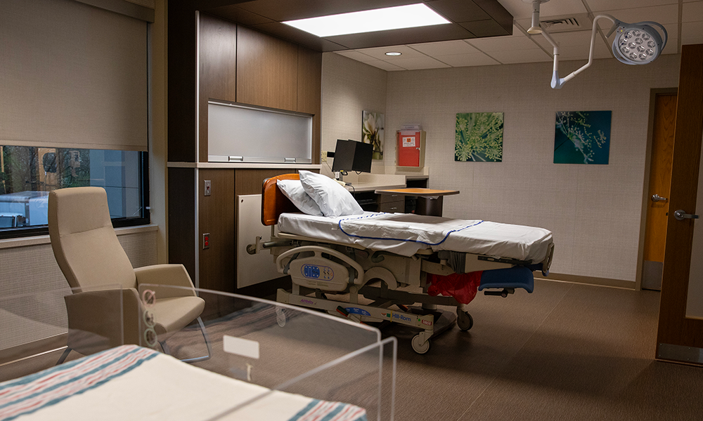 One of the new birthing suites at Norton Women's & Children's Hospital is shown
