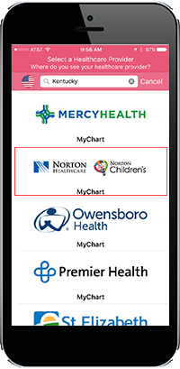 MyNortonChart app | Norton Healthcare Louisville, Ky.